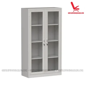 Tủ hồ sơ tại Đà Nẵng THS302K tủ sắt 2 cánh kính sơn tĩnh điện có khóa